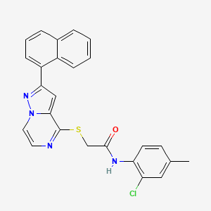 N-(2-chloro-4-methylphenyl)-2-{[2-(naphthalen-1-yl)pyrazolo[1,5-a]pyrazin-4-yl]sulfanyl}acetamide