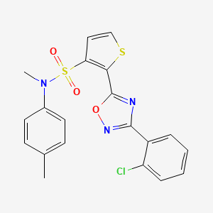 molecular formula C20H16ClN3O3S2 B3399194 2-[3-(2-chlorophenyl)-1,2,4-oxadiazol-5-yl]-N-methyl-N-(4-methylphenyl)thiophene-3-sulfonamide CAS No. 1040633-90-6