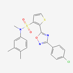 molecular formula C21H18ClN3O3S2 B3399213 2-[3-(4-chlorophenyl)-1,2,4-oxadiazol-5-yl]-N-(3,4-dimethylphenyl)-N-methylthiophene-3-sulfonamide CAS No. 1040634-32-9