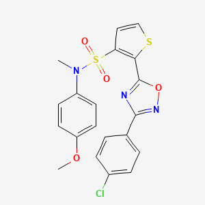 molecular formula C20H16ClN3O4S2 B3399243 2-[3-(4-chlorophenyl)-1,2,4-oxadiazol-5-yl]-N-(4-methoxyphenyl)-N-methylthiophene-3-sulfonamide CAS No. 1040634-55-6
