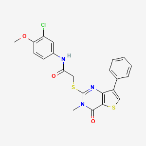 molecular formula C22H18ClN3O3S2 B3399253 N-(3-chloro-4-methoxyphenyl)-2-((3-methyl-4-oxo-7-phenyl-3,4-dihydrothieno[3,2-d]pyrimidin-2-yl)thio)acetamide CAS No. 1040634-77-2