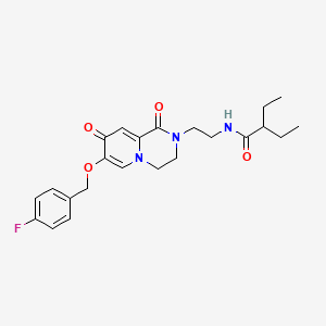 2-ethyl-N-(2-(7-((4-fluorobenzyl)oxy)-1,8-dioxo-3,4-dihydro-1H-pyrido[1,2-a]pyrazin-2(8H)-yl)ethyl)butanamide