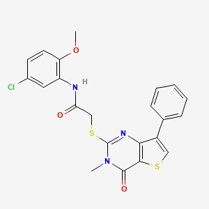 molecular formula C22H18ClN3O3S2 B3399262 N-(5-chloro-2-methoxyphenyl)-2-[(3-methyl-4-oxo-7-phenyl-3,4-dihydrothieno[3,2-d]pyrimidin-2-yl)thio]acetamide CAS No. 1040634-85-2