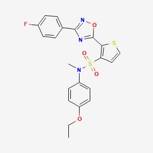molecular formula C21H18FN3O4S2 B3399264 N-(4-ethoxyphenyl)-2-[3-(4-fluorophenyl)-1,2,4-oxadiazol-5-yl]-N-methylthiophene-3-sulfonamide CAS No. 1040634-95-4