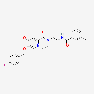 molecular formula C25H24FN3O4 B3399272 N-(2-(7-((4-fluorobenzyl)oxy)-1,8-dioxo-3,4-dihydro-1H-pyrido[1,2-a]pyrazin-2(8H)-yl)ethyl)-3-methylbenzamide CAS No. 1040635-10-6