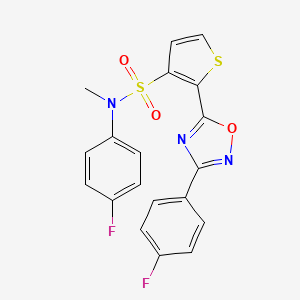 molecular formula C19H13F2N3O3S2 B3399282 N-(4-fluorophenyl)-2-[3-(4-fluorophenyl)-1,2,4-oxadiazol-5-yl]-N-methylthiophene-3-sulfonamide CAS No. 1040635-27-5