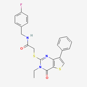 molecular formula C23H20FN3O2S2 B3399291 2-[(3-ethyl-4-oxo-7-phenyl-3,4-dihydrothieno[3,2-d]pyrimidin-2-yl)thio]-N-(4-fluorobenzyl)acetamide CAS No. 1040635-65-1