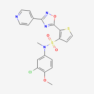 N-(3-chloro-4-methoxyphenyl)-N-methyl-2-[3-(pyridin-4-yl)-1,2,4-oxadiazol-5-yl]thiophene-3-sulfonamide