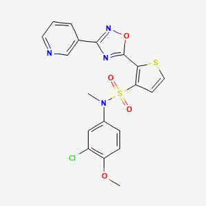 molecular formula C19H15ClN4O4S2 B3399322 N-(3-chloro-4-methoxyphenyl)-N-methyl-2-[3-(pyridin-3-yl)-1,2,4-oxadiazol-5-yl]thiophene-3-sulfonamide CAS No. 1040635-92-4