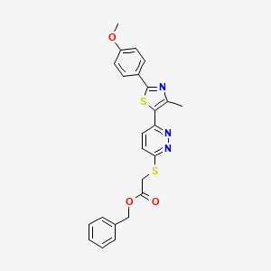 molecular formula C24H21N3O3S2 B3399331 Benzyl 2-((6-(2-(4-methoxyphenyl)-4-methylthiazol-5-yl)pyridazin-3-yl)thio)acetate CAS No. 1040636-49-4