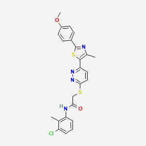 molecular formula C24H21ClN4O2S2 B3399343 N-(3-chloro-2-methylphenyl)-2-((6-(2-(4-methoxyphenyl)-4-methylthiazol-5-yl)pyridazin-3-yl)thio)acetamide CAS No. 1040636-92-7