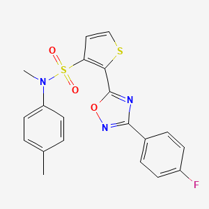 molecular formula C20H16FN3O3S2 B3399347 2-[3-(4-fluorophenyl)-1,2,4-oxadiazol-5-yl]-N-methyl-N-(4-methylphenyl)thiophene-3-sulfonamide CAS No. 1040637-23-7
