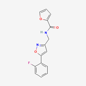 molecular formula C15H11FN2O3 B3399375 N-((5-(2-fluorophenyl)isoxazol-3-yl)methyl)furan-2-carboxamide CAS No. 1040638-36-5