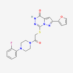 molecular formula C21H19FN6O3S B3399387 7-({2-[4-(2-fluorophenyl)piperazin-1-yl]-2-oxoethyl}thio)-2-(2-furyl)pyrazolo[1,5-d][1,2,4]triazin-4(5H)-one CAS No. 1040638-85-4