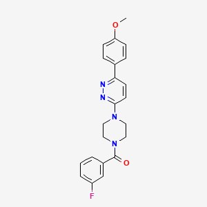 molecular formula C22H21FN4O2 B3399395 (3-Fluorophenyl)(4-(6-(4-methoxyphenyl)pyridazin-3-yl)piperazin-1-yl)methanone CAS No. 1040639-38-0