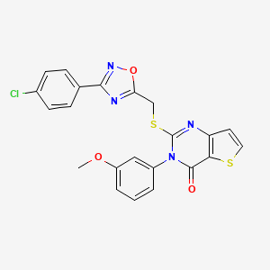 molecular formula C22H15ClN4O3S2 B3399421 2-(((3-(4-chlorophenyl)-1,2,4-oxadiazol-5-yl)methyl)thio)-3-(3-methoxyphenyl)thieno[3,2-d]pyrimidin-4(3H)-one CAS No. 1040640-01-4