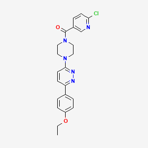 molecular formula C22H22ClN5O2 B3399422 3-[4-(6-Chloropyridine-3-carbonyl)piperazin-1-yl]-6-(4-ethoxyphenyl)pyridazine CAS No. 1040640-12-7