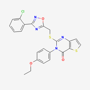 molecular formula C23H17ClN4O3S2 B3399442 2-(((3-(2-chlorophenyl)-1,2,4-oxadiazol-5-yl)methyl)thio)-3-(4-ethoxyphenyl)thieno[3,2-d]pyrimidin-4(3H)-one CAS No. 1040640-68-3