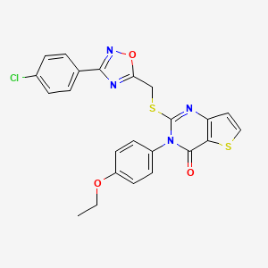 molecular formula C23H17ClN4O3S2 B3399448 2-(((3-(4-chlorophenyl)-1,2,4-oxadiazol-5-yl)methyl)thio)-3-(4-ethoxyphenyl)thieno[3,2-d]pyrimidin-4(3H)-one CAS No. 1040640-82-1