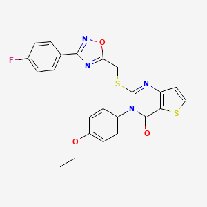 molecular formula C23H17FN4O3S2 B3399453 3-(4-ethoxyphenyl)-2-(((3-(4-fluorophenyl)-1,2,4-oxadiazol-5-yl)methyl)thio)thieno[3,2-d]pyrimidin-4(3H)-one CAS No. 1040640-96-7
