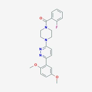 molecular formula C23H23FN4O3 B3399458 (4-(6-(2,5-Dimethoxyphenyl)pyridazin-3-yl)piperazin-1-yl)(2-fluorophenyl)methanone CAS No. 1040640-99-0