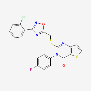 molecular formula C21H12ClFN4O2S2 B3399475 2-(((3-(2-chlorophenyl)-1,2,4-oxadiazol-5-yl)methyl)thio)-3-(4-fluorophenyl)thieno[3,2-d]pyrimidin-4(3H)-one CAS No. 1040641-21-1
