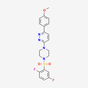 molecular formula C21H20F2N4O3S B3399499 3-(4-((2,5-Difluorophenyl)sulfonyl)piperazin-1-yl)-6-(4-methoxyphenyl)pyridazine CAS No. 1040641-55-1
