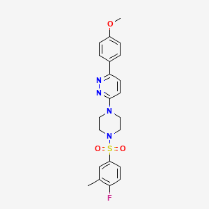 molecular formula C22H23FN4O3S B3399509 3-[4-(4-Fluoro-3-methylbenzenesulfonyl)piperazin-1-yl]-6-(4-methoxyphenyl)pyridazine CAS No. 1040641-62-0