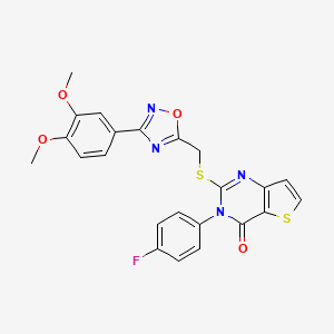 2-(((3-(3,4-dimethoxyphenyl)-1,2,4-oxadiazol-5-yl)methyl)thio)-3-(4-fluorophenyl)thieno[3,2-d]pyrimidin-4(3H)-one