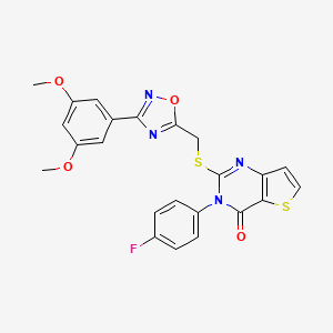 2-(((3-(3,5-dimethoxyphenyl)-1,2,4-oxadiazol-5-yl)methyl)thio)-3-(4-fluorophenyl)thieno[3,2-d]pyrimidin-4(3H)-one