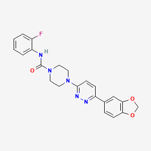 molecular formula C22H20FN5O3 B3399529 4-(6-(benzo[d][1,3]dioxol-5-yl)pyridazin-3-yl)-N-(2-fluorophenyl)piperazine-1-carboxamide CAS No. 1040642-41-8