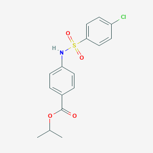 molecular formula C16H16ClNO4S B339953 Isopropyl 4-{[(4-chlorophenyl)sulfonyl]amino}benzoate 