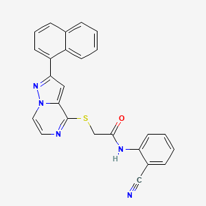 molecular formula C25H17N5OS B3399553 N-(2-cyanophenyl)-2-{[2-(naphthalen-1-yl)pyrazolo[1,5-a]pyrazin-4-yl]sulfanyl}acetamide CAS No. 1040642-81-6