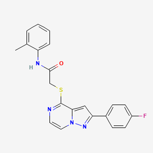 molecular formula C21H17FN4OS B3399565 2-{[2-(4-fluorophenyl)pyrazolo[1,5-a]pyrazin-4-yl]sulfanyl}-N-(2-methylphenyl)acetamide CAS No. 1040642-97-4