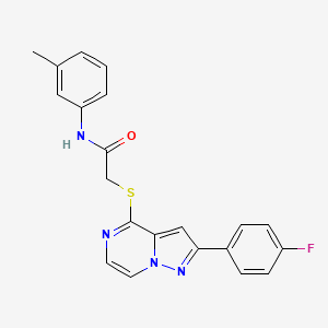2-{[2-(4-fluorophenyl)pyrazolo[1,5-a]pyrazin-4-yl]sulfanyl}-N-(3-methylphenyl)acetamide