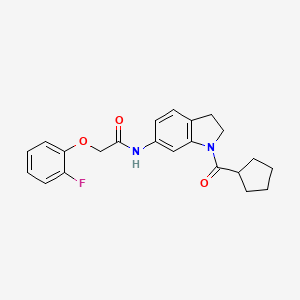 molecular formula C22H23FN2O3 B3399591 N-(1-(cyclopentanecarbonyl)indolin-6-yl)-2-(2-fluorophenoxy)acetamide CAS No. 1040643-26-2