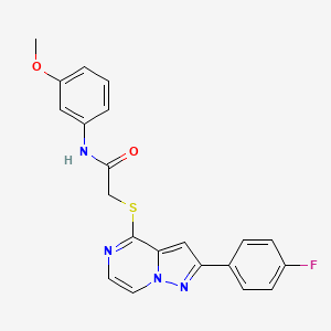 molecular formula C21H17FN4O2S B3399597 2-{[2-(4-fluorophenyl)pyrazolo[1,5-a]pyrazin-4-yl]sulfanyl}-N-(3-methoxyphenyl)acetamide CAS No. 1040643-29-5