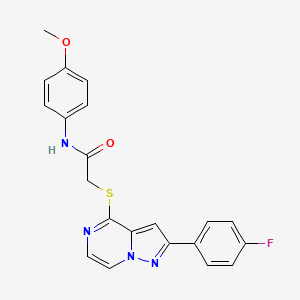 molecular formula C21H17FN4O2S B3399602 2-{[2-(4-fluorophenyl)pyrazolo[1,5-a]pyrazin-4-yl]sulfanyl}-N-(4-methoxyphenyl)acetamide CAS No. 1040643-37-5