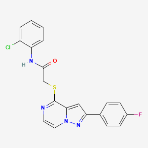 molecular formula C20H14ClFN4OS B3399607 N-(2-chlorophenyl)-2-{[2-(4-fluorophenyl)pyrazolo[1,5-a]pyrazin-4-yl]sulfanyl}acetamide CAS No. 1040643-45-5