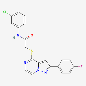 molecular formula C20H14ClFN4OS B3399612 N-(3-chlorophenyl)-2-{[2-(4-fluorophenyl)pyrazolo[1,5-a]pyrazin-4-yl]sulfanyl}acetamide CAS No. 1040643-53-5