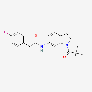 2-(4-fluorophenyl)-N-(1-pivaloylindolin-6-yl)acetamide
