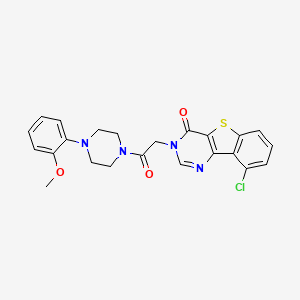 molecular formula C23H21ClN4O3S B3399629 9-chloro-3-{2-[4-(2-methoxyphenyl)piperazin-1-yl]-2-oxoethyl}[1]benzothieno[3,2-d]pyrimidin-4(3H)-one CAS No. 1040644-01-6