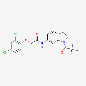 molecular formula C21H22Cl2N2O3 B3399641 2-(2,4-dichlorophenoxy)-N-(1-pivaloylindolin-6-yl)acetamide CAS No. 1040644-22-1