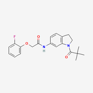 molecular formula C21H23FN2O3 B3399649 2-(2-fluorophenoxy)-N-(1-pivaloylindolin-6-yl)acetamide CAS No. 1040644-38-9