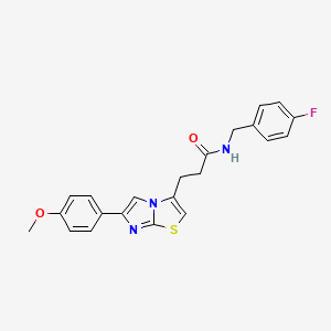 molecular formula C22H20FN3O2S B3399653 N-(4-fluorobenzyl)-3-(6-(4-methoxyphenyl)imidazo[2,1-b]thiazol-3-yl)propanamide CAS No. 1040644-39-0