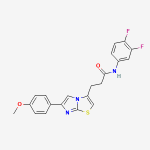 molecular formula C21H17F2N3O2S B3399667 N-(3,4-difluorophenyl)-3-(6-(4-methoxyphenyl)imidazo[2,1-b]thiazol-3-yl)propanamide CAS No. 1040644-88-9