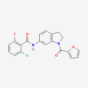 molecular formula C20H14ClFN2O3 B3399677 2-chloro-6-fluoro-N-(1-(furan-2-carbonyl)indolin-6-yl)benzamide CAS No. 1040645-34-8
