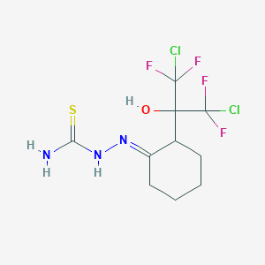 molecular formula C10H13Cl2F4N3OS B033997 2-(1,3-Dichloro-2-hydroxy-1,1,3,3-tetrafluoro-2-propyl)cyclohexanone thiosemicarbazone CAS No. 101564-41-4