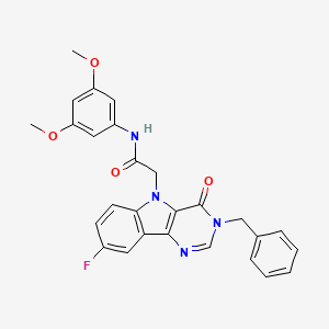 2-(3-benzyl-8-fluoro-4-oxo-3H-pyrimido[5,4-b]indol-5(4H)-yl)-N-(3,5-dimethoxyphenyl)acetamide