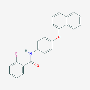 molecular formula C23H16FNO2 B339973 2-fluoro-N-[4-(1-naphthyloxy)phenyl]benzamide 